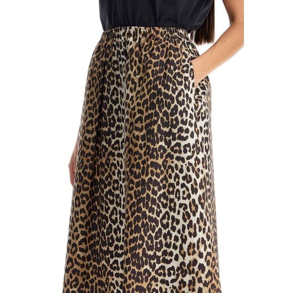 Ganni Long Leopard Print Maxi Skirt Women - Picture 4 of 4